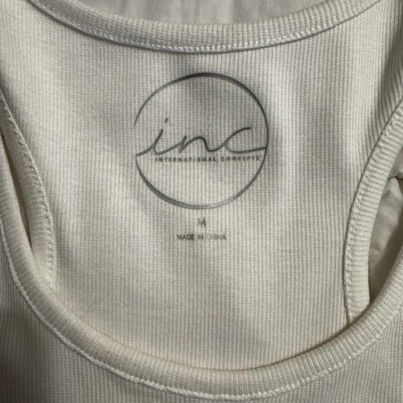 Macys INC Cheers to Santa  white tank top sz med - Picture 3 of 4